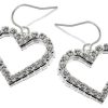 New * Diamante Heart Hook Wire Earrings J5120 Large Choice