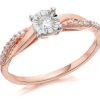 Clearance * 9Ct Rose Gold Diamond Ring 17Pts D7812 Closeout Sale