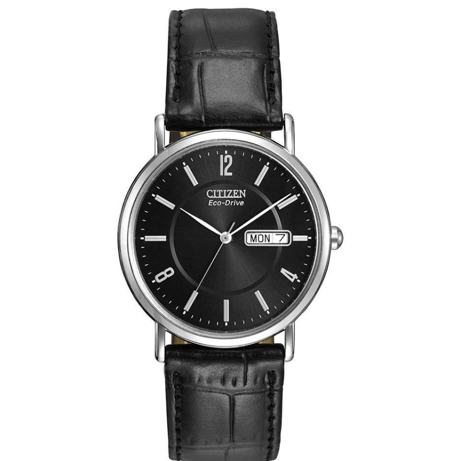 Online * Citizen Bm8240-03E Stainless Steel Eco-Drive Black Leather Strap Watch W3715 Limited Edition