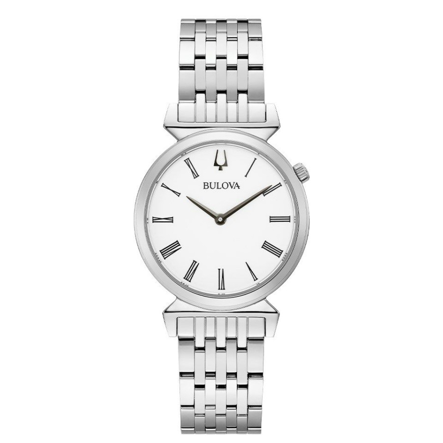 Hot * Bulova 96L275 Regatta Silver Tone Brick Bracelet Watch W83136 Closeout Sale