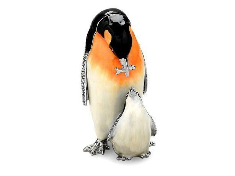 Online * Treasured Trinkets Penguin And Baby Trinket Box P1288 Best Price