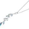 Best * 9Ct White Gold Diamond And Blue Topaz Tendril And Leaf Necklace D9863 Discount Online