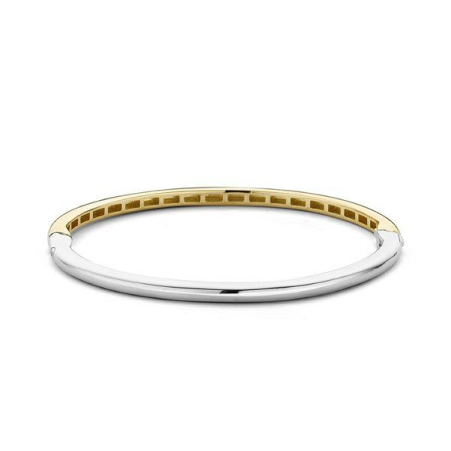 New * Ti Sento Gold Plated Silver Bangle F6909 Reasonable Price