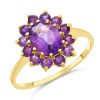 Wholesale * 9Ct Gold Amethyst Cluster Ring R0963 Excellent