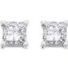 Best * 18Ct White Gold Diamond Solitaire Stud Earrings 1.01Ct Per Pair I/I2 H1052 Outlet