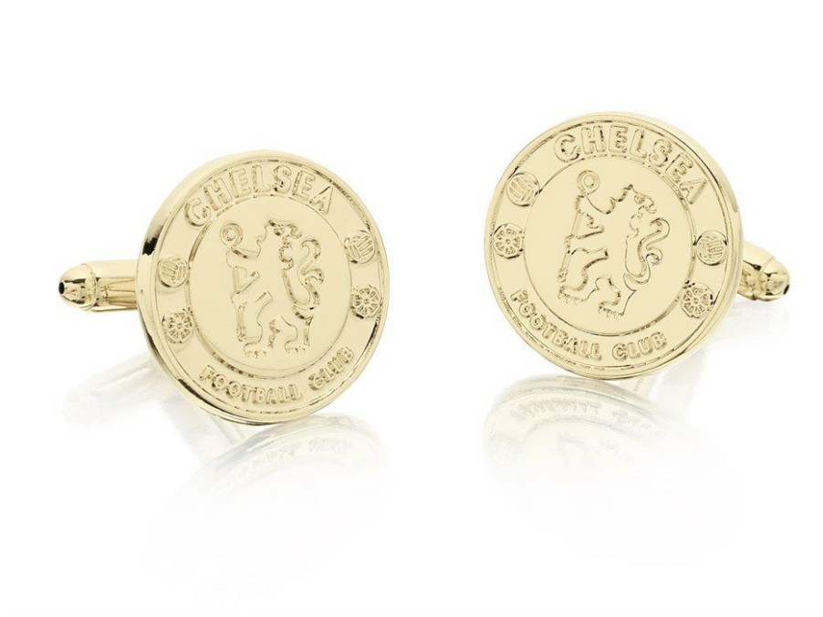 Online * Gold Plated Chelsea Fc Cufflinks J2482 Large Choice